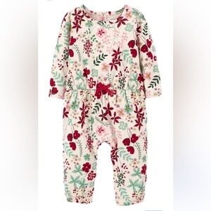 Carters Christmas Floral 3 month onesie